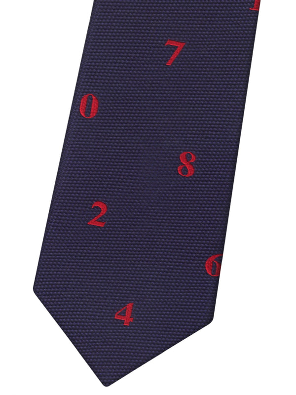 corbata seda niño azul marino numeros rojos