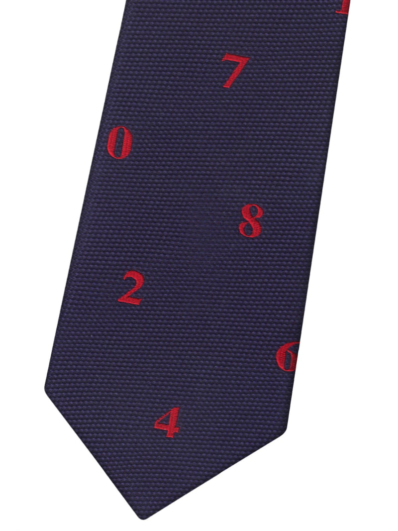 corbata seda niño azul marino numeros rojos