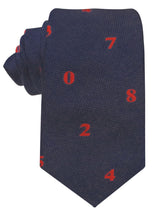 corbata seda niño azul marino numeros rojos