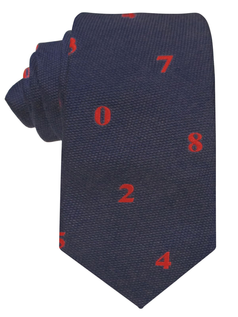 corbata seda niño azul marino numeros rojos