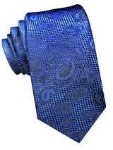 corbata pala estrecha azul cachemir