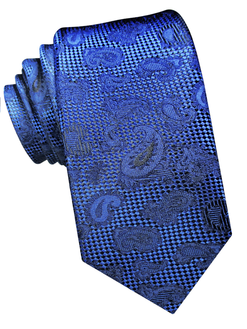 corbata pala estrecha azul cachemir