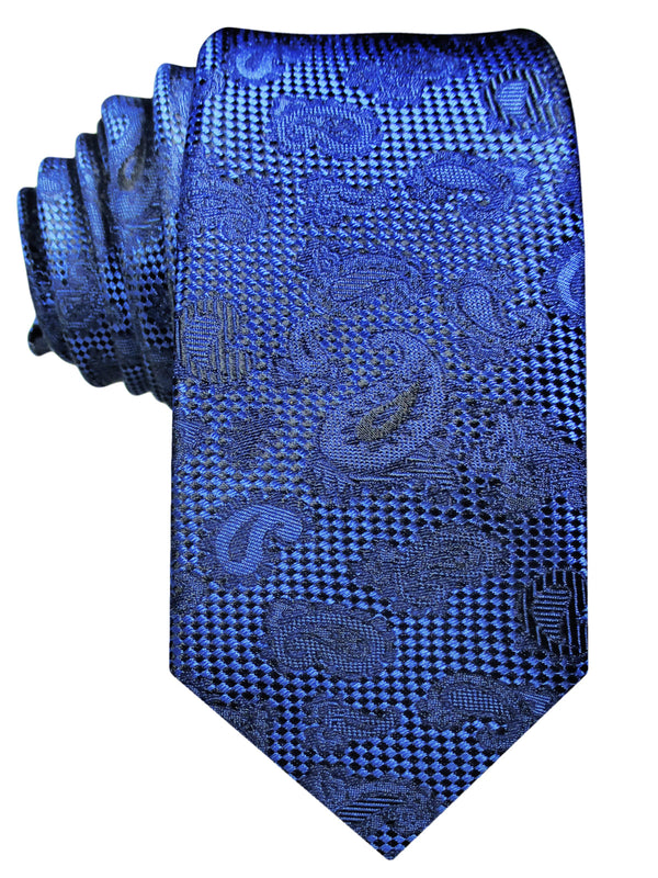 corbata pala estrecha azul cachemir