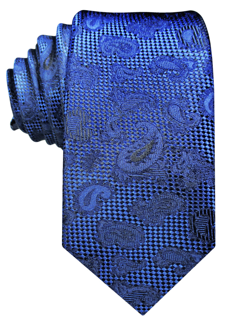 corbata pala estrecha azul cachemir
