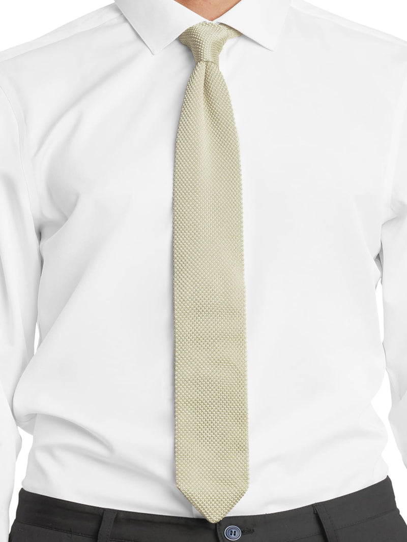 corbata punto pico beige