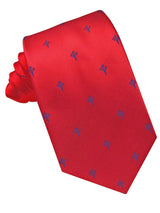CORBATA SEDA ROJA CRUZ DE SANTIAGO AZUL MARINO