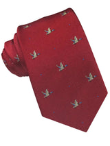 CORBATA SEDA ROJA CON PATOS