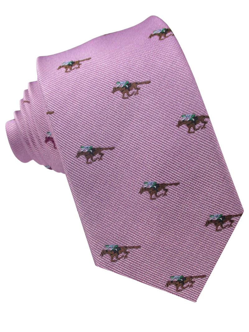 CORBATA SEDA ROSA PALO CON JOCKEY