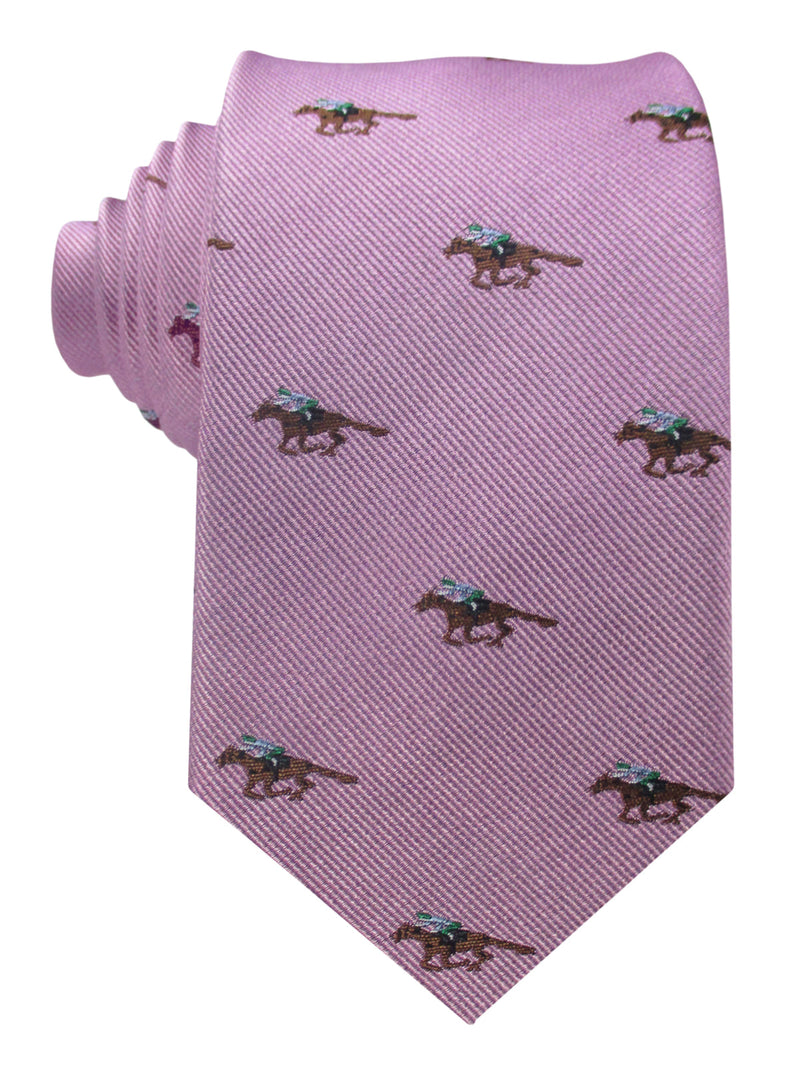 CORBATA SEDA ROSA PALO CON JOCKEY