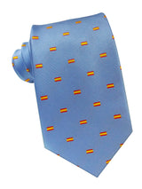 corbata seda azul celeste banderita españa