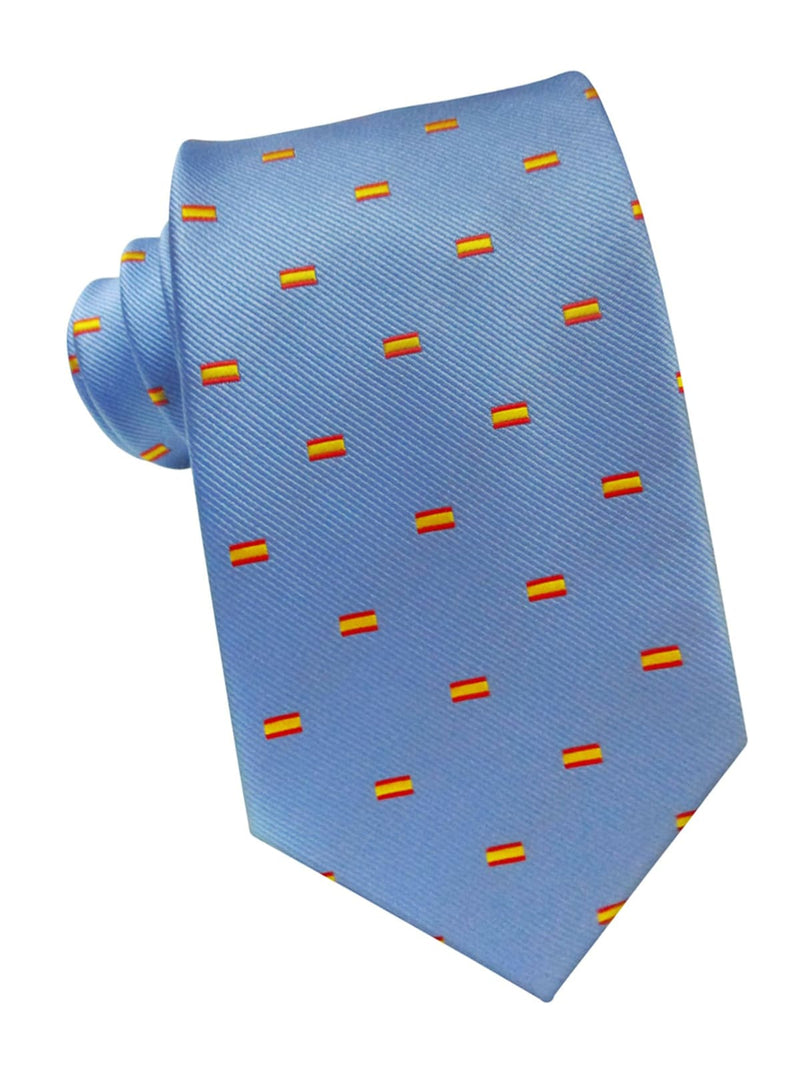 corbata seda azul celeste banderita españa
