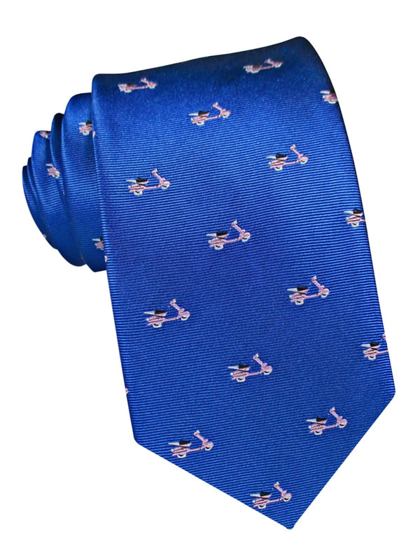 corbata seda azul vespas rosas