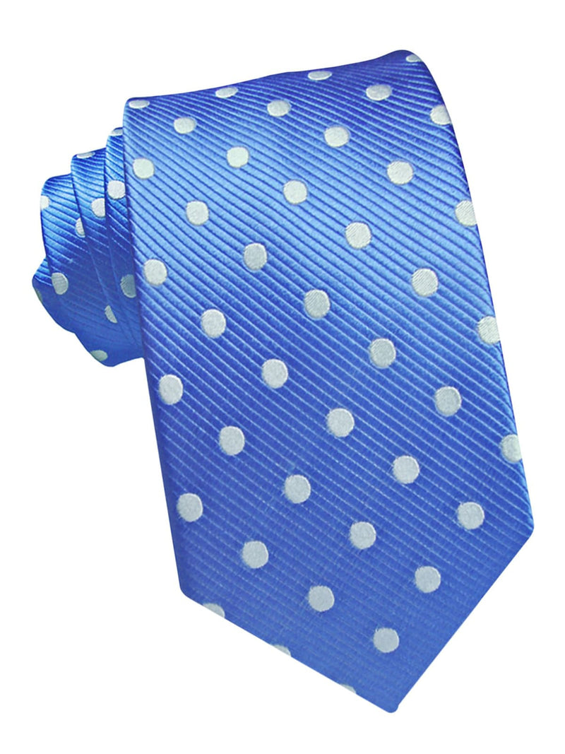 corbata seda azul lunares blancos