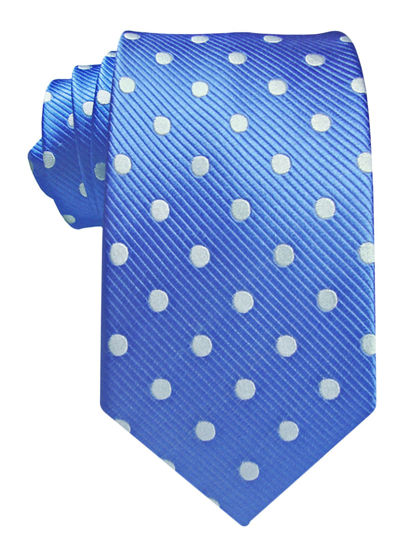 corbata seda azul lunares blancos
