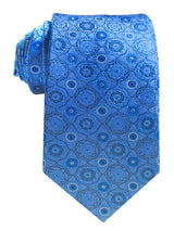 CORBATA SEDA AZUL MOTIVOS GEOMETRICOS