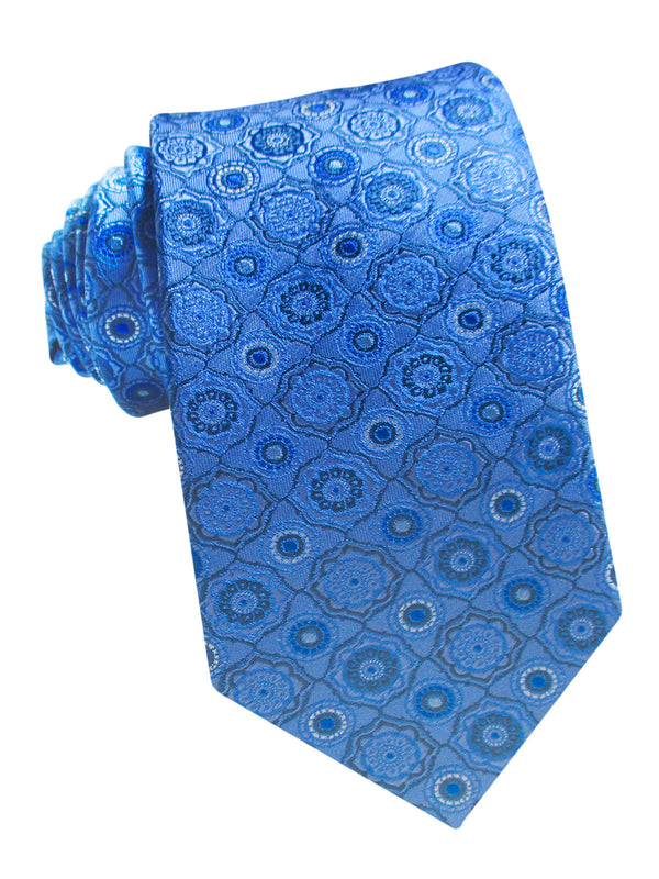 corbata seda azul motivos geometricos