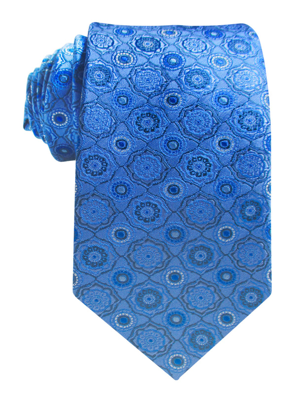 corbata seda azul motivos geometricos