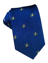 corbata seda azul patos