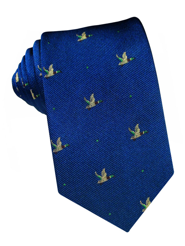 corbata seda azul patos