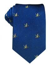 corbata seda azul patos