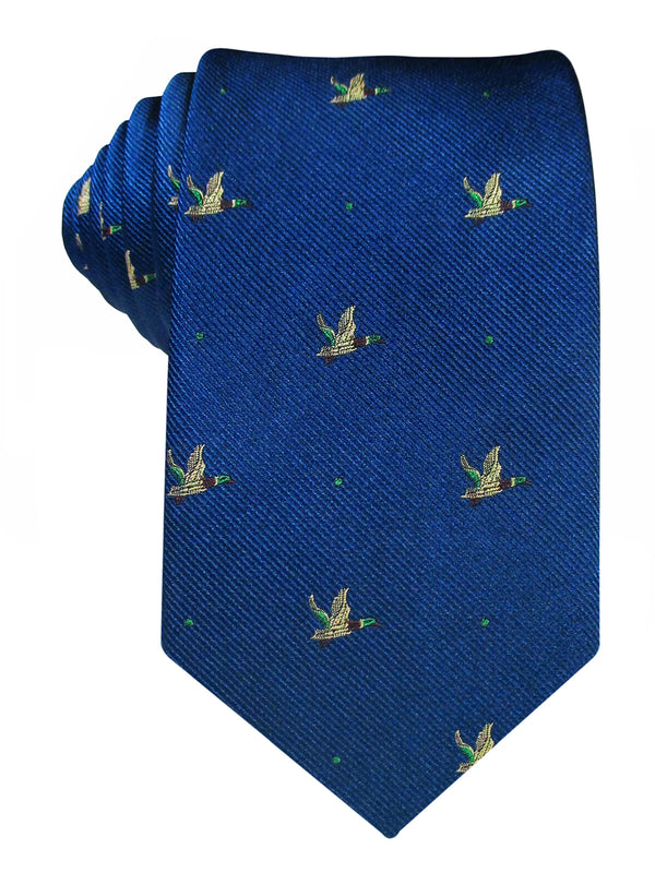 corbata seda azul patos