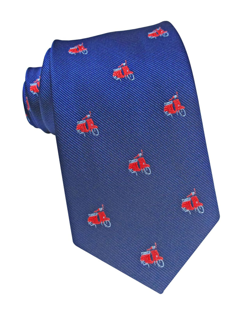 corbata seda azul royal vespas rojas