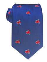 corbata seda azul royal vespas rojas