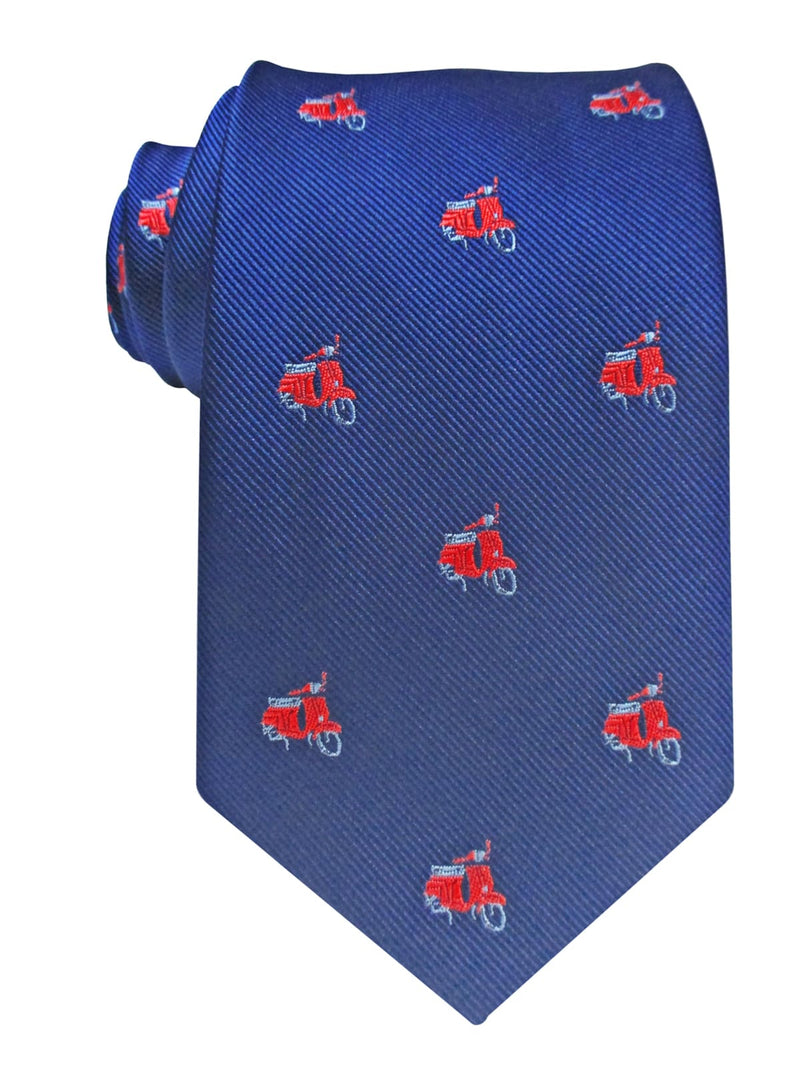 corbata seda azul royal vespas rojas