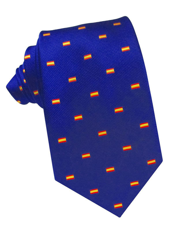 corbata seda azul tinta banderas españa