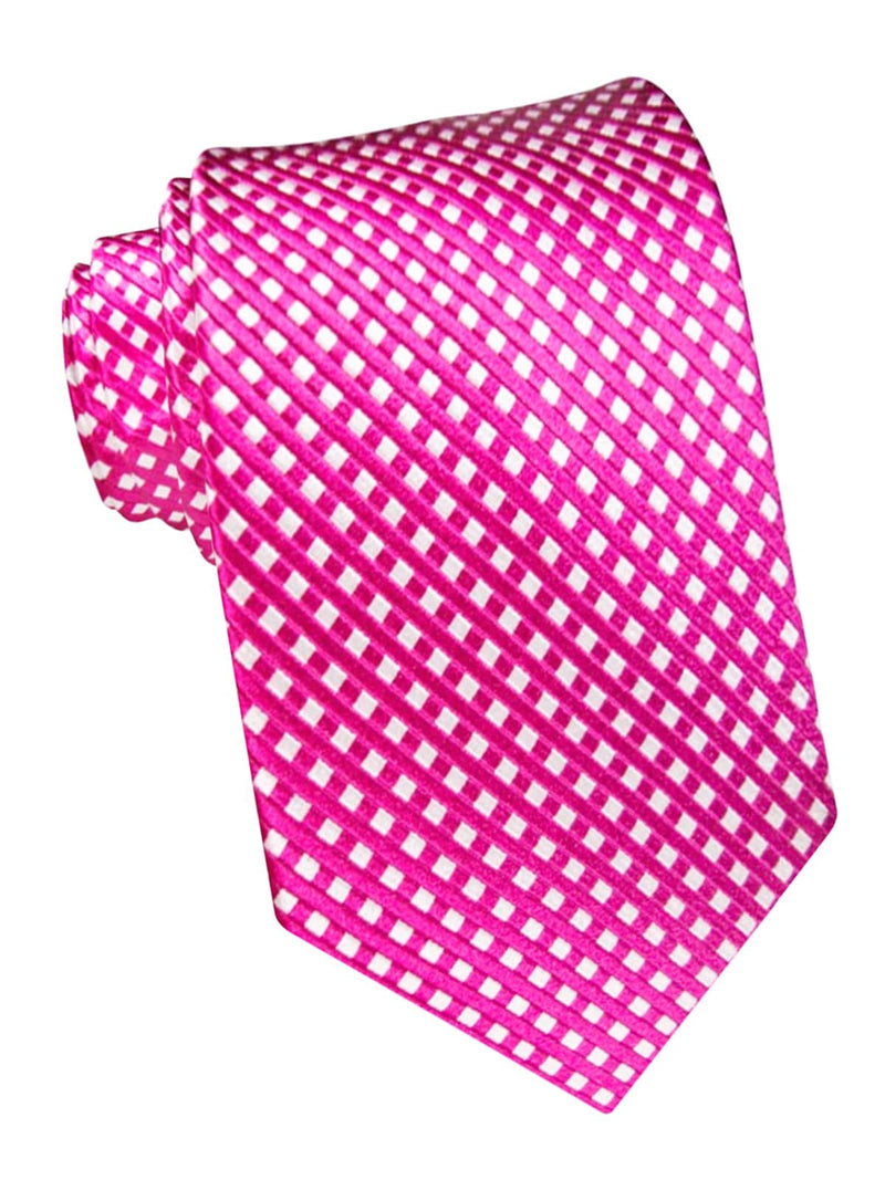 corbata seda fucsia y blanca