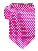corbata seda fucsia y blanca