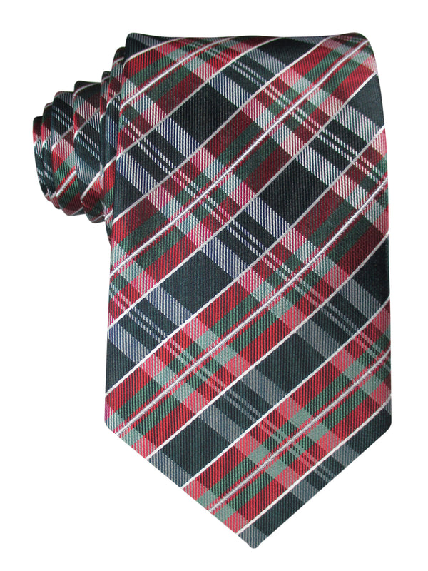 corbata seda cuadros verdes y rojos