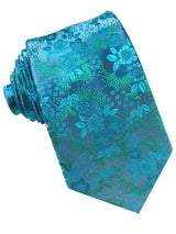 CORBATA SEDA FLORES AZULES