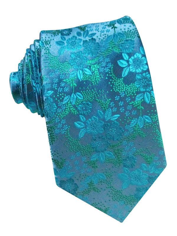 corbata seda flores azules