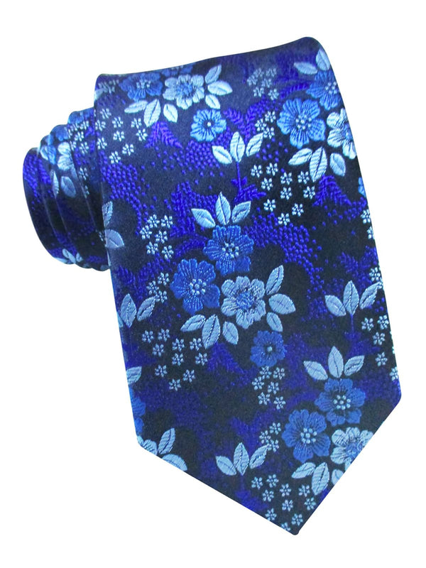corbata seda azul flores