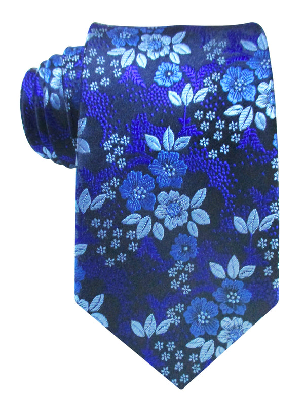 corbata seda flores azules