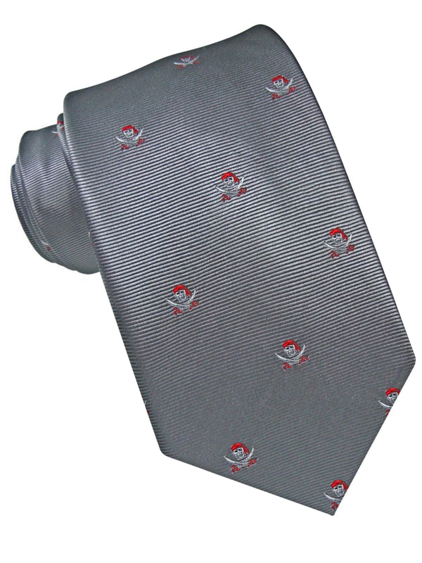 CORBATA SEDA GRIS CALAVERAS PIRATAS