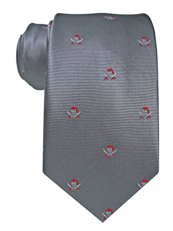 corbata seda gris calaveras piratas