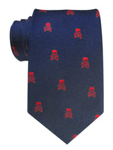 CORBATA SEDA MARINO CALAVERAS ROJAS