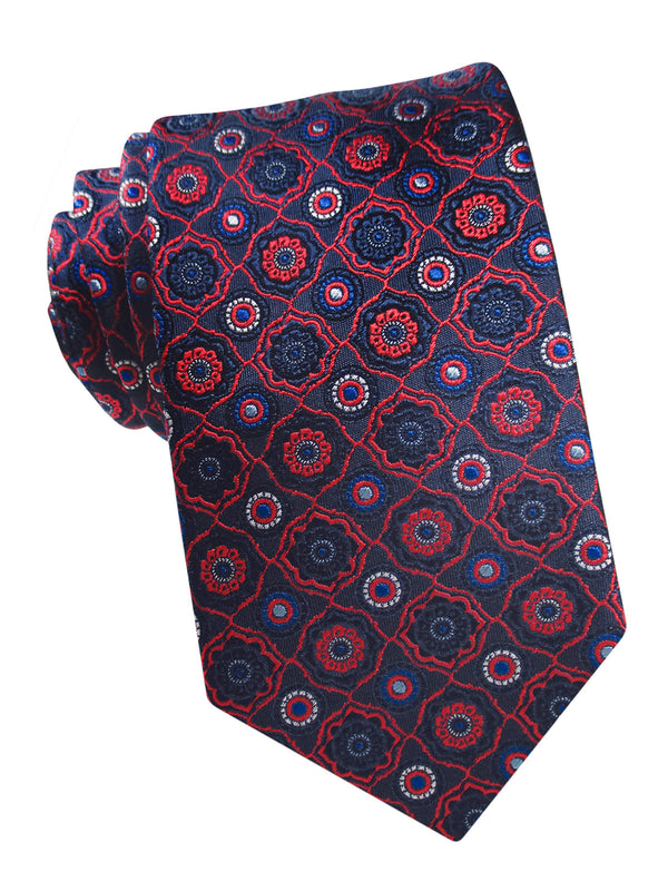 corbata seda azul marino motivos geometricos