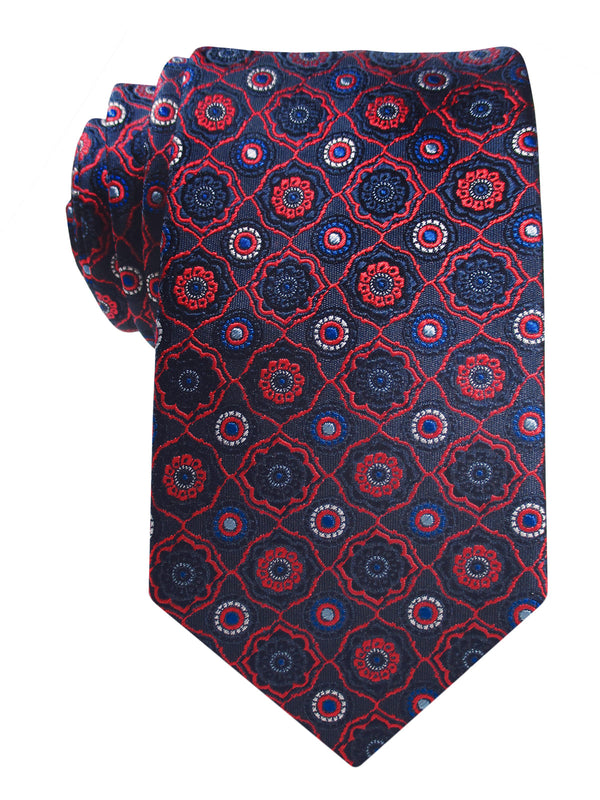 corbata seda azul marino motivos geometricos