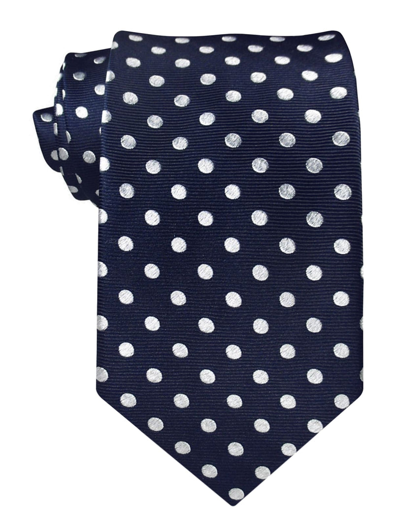 corbata seda azul marino topos blancos