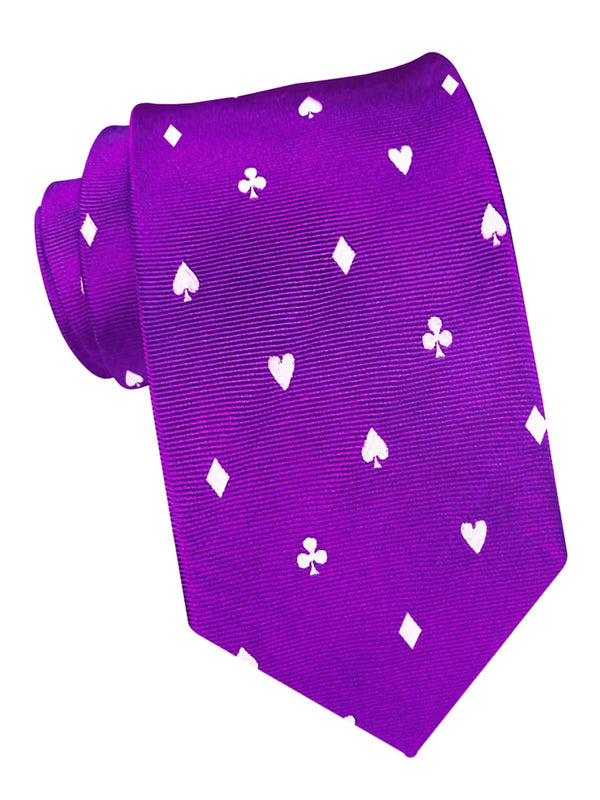 corbata seda morada poker