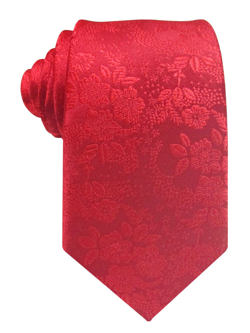 corbata seda flores rojas