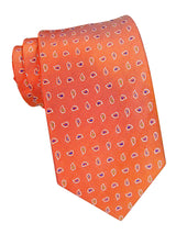corbata seda naranja paisley