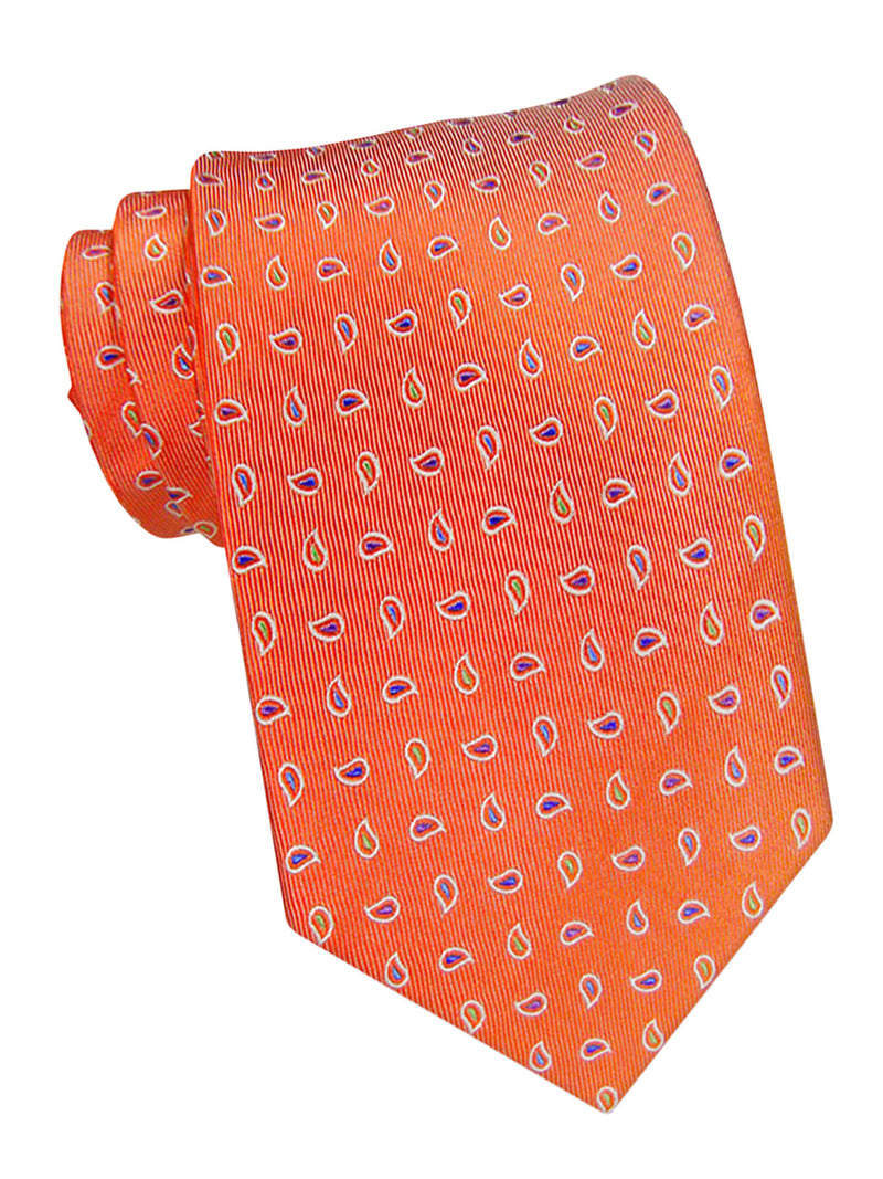 corbata seda naranja paisley