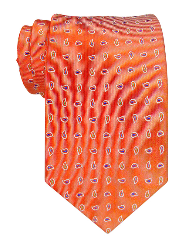 corbata seda naranja paisley