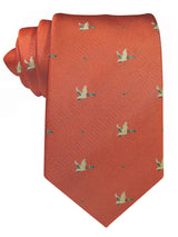 CORBATA SEDA NARANJA CON PATOS