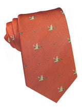 corbata seda naranja patos