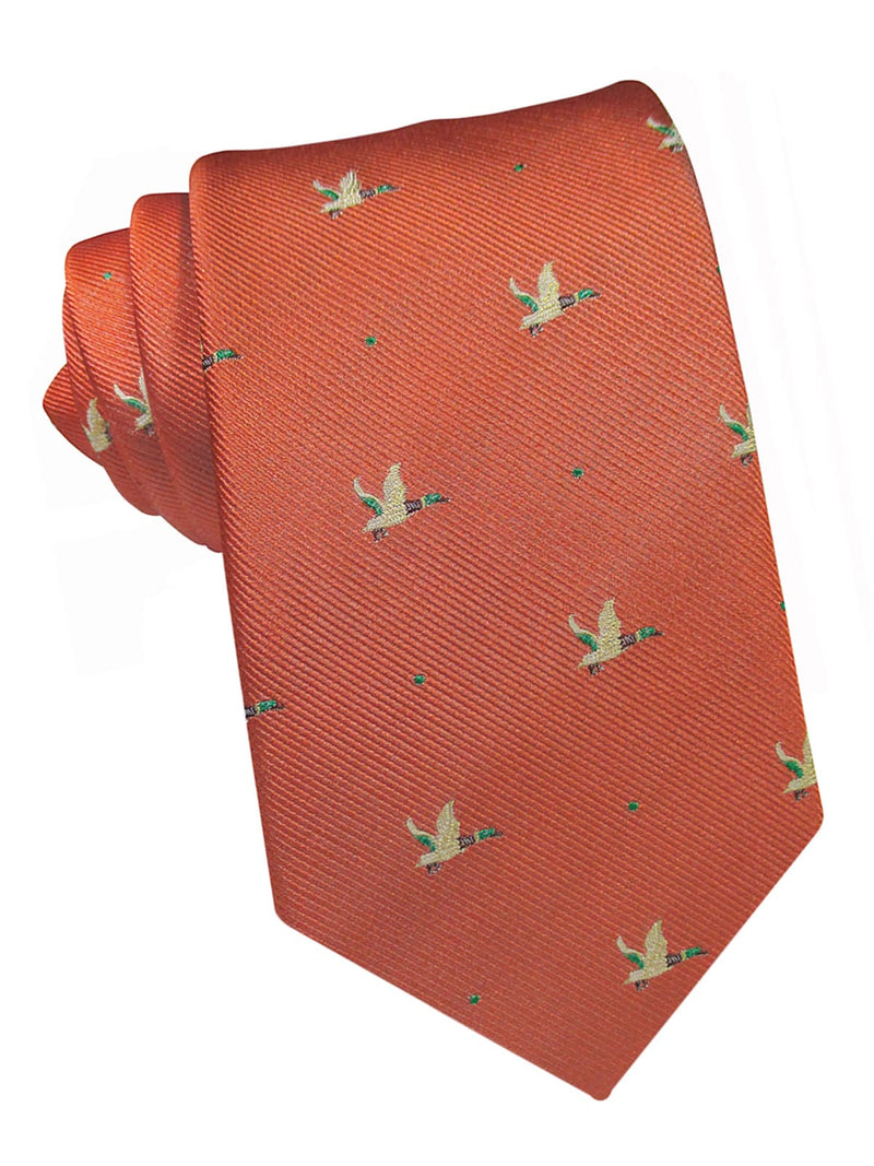 corbata seda naranja patos